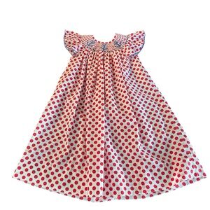 Cecil & Lou Red Polka Dot Nautical Flutter Sleeve Girls' Casual Dress SZ 4T